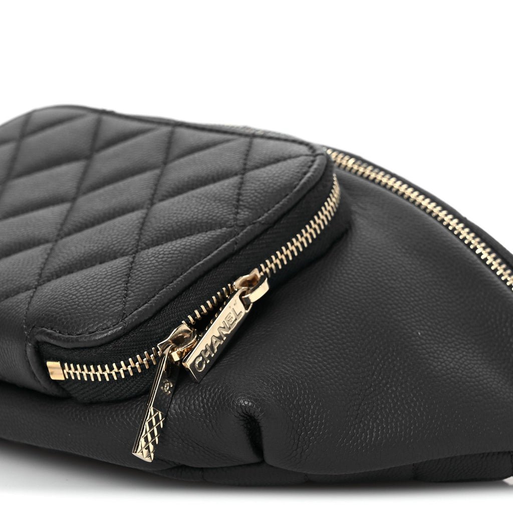Caviar Quilted Business Affinity Waist Belt Bag Navy