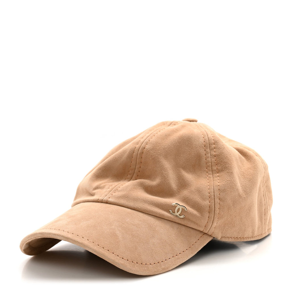 Suede Goatskin CC Cap Hat Beige