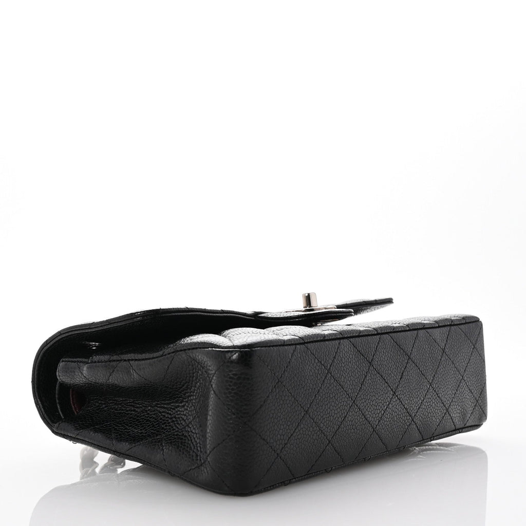 Caviar Quilted Small Double Flap Black