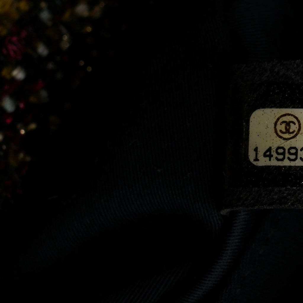 Tweed Crystal Embellished Paris Byzance Reissue 2.55 Classic 227 Flap Black Multicolor