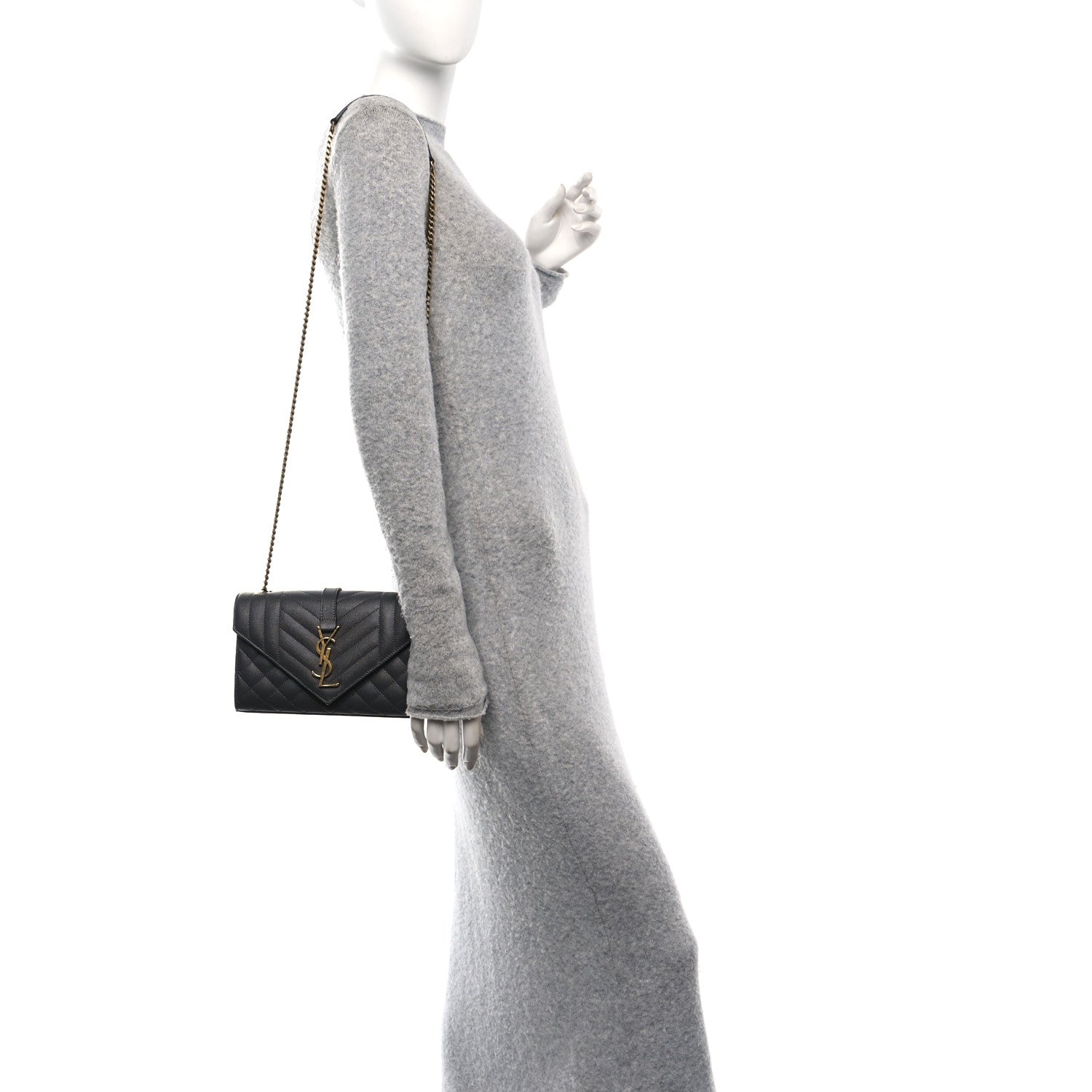 Grain De Poudre Textured Mixed Matelasse Triquilt Small Monogram Satchel Pebble
