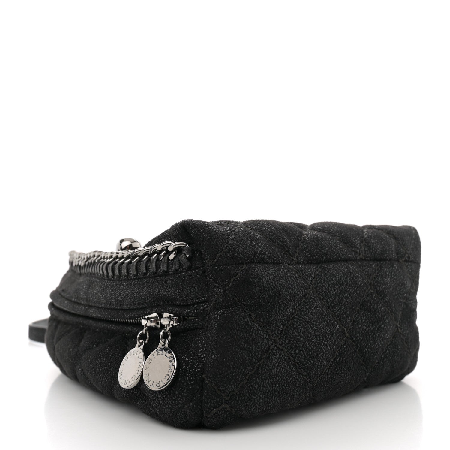 Shaggy Deer Quilted Mini Falabella Backpack Black