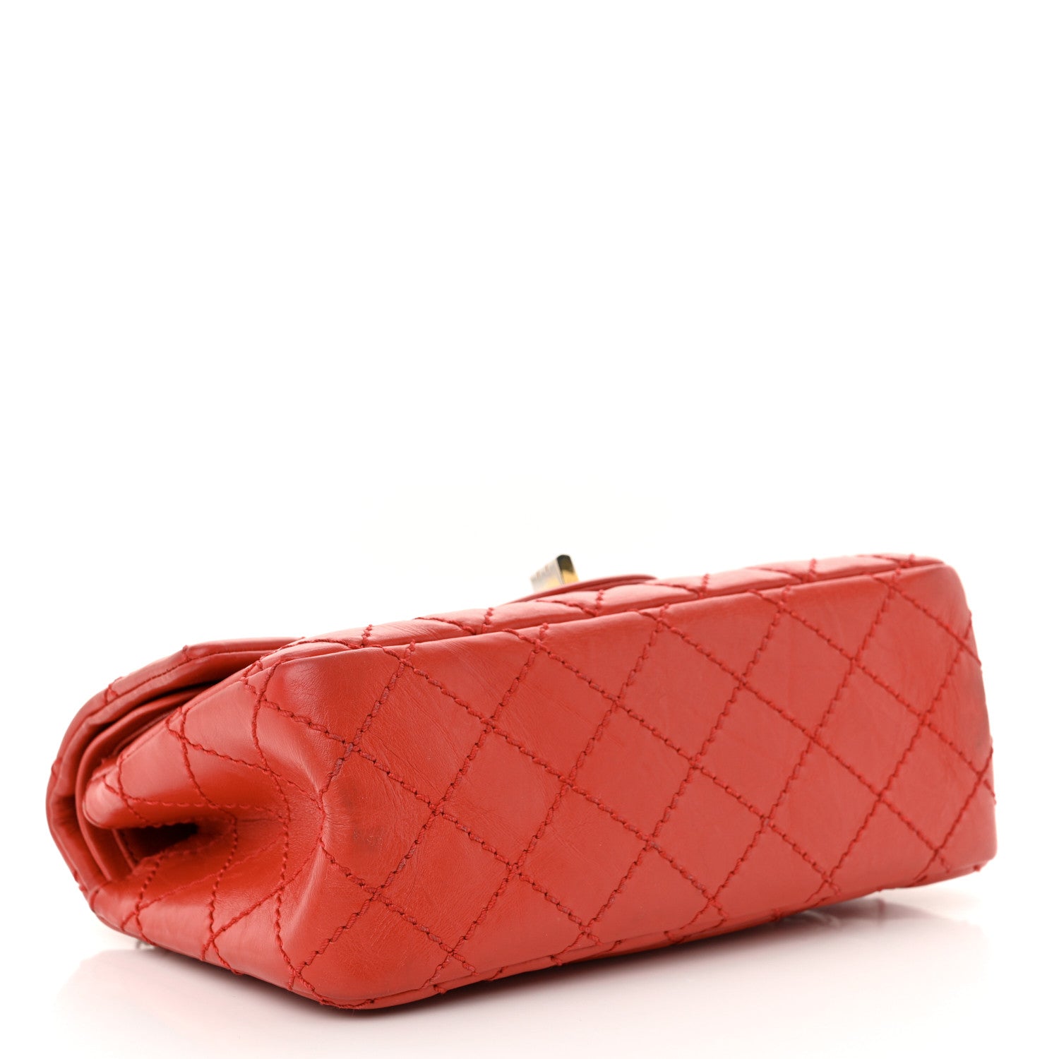 Aged Calfskin Quilted 2.55 Reissue Mini Flap Red