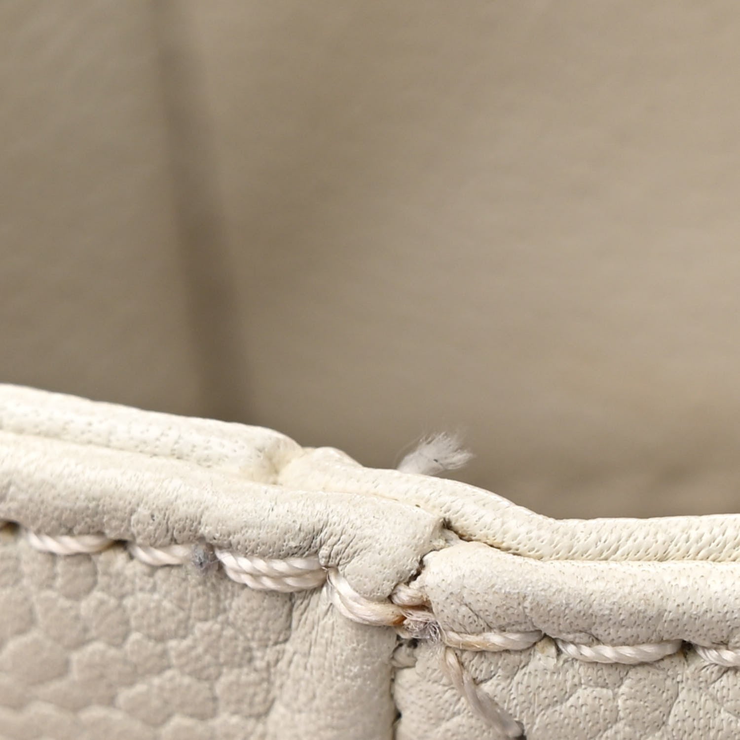 Caviar Quilted Petit Shopping Tote PST White