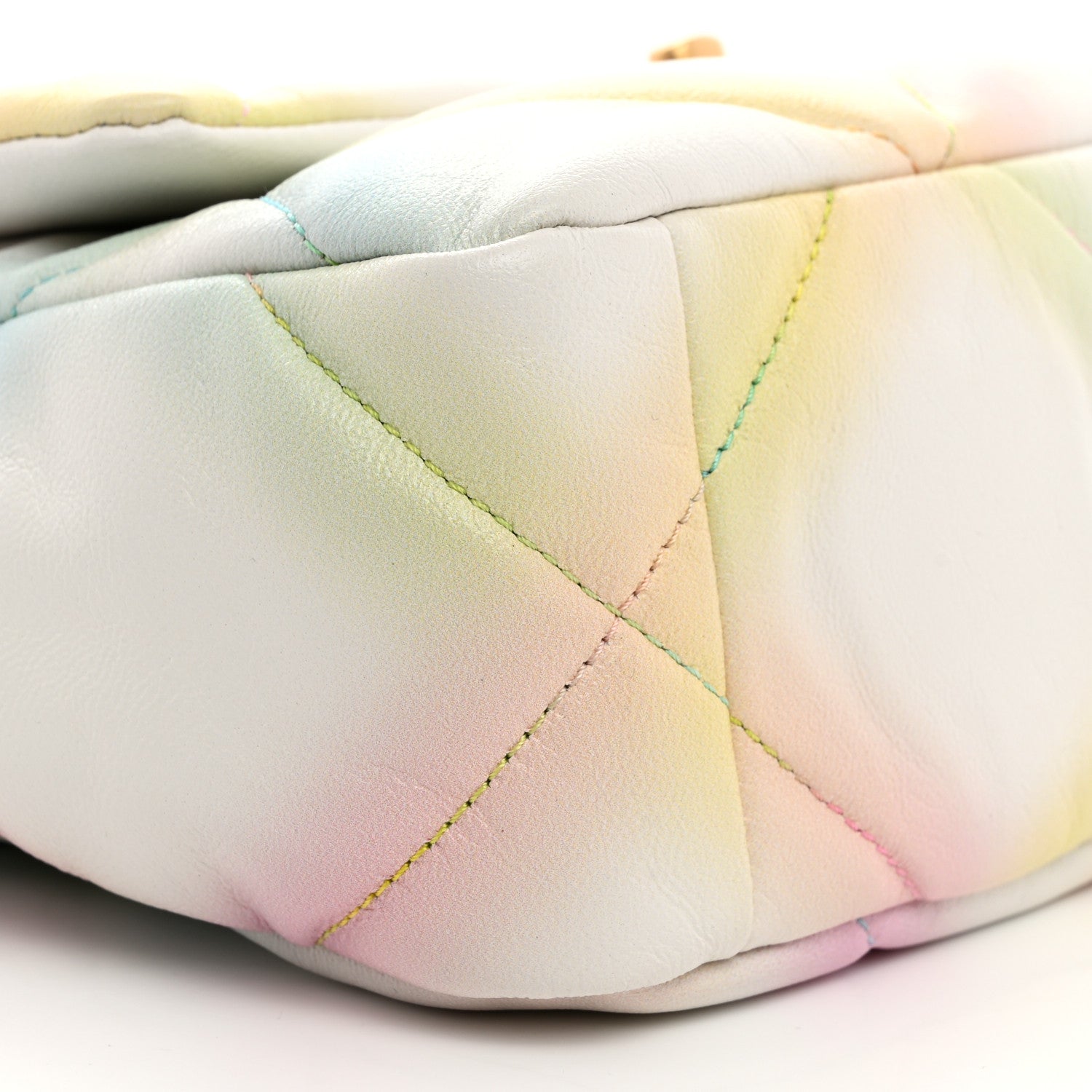 Printed Goatskin Quilted Medium Chanel 19 Flap White Multicolor