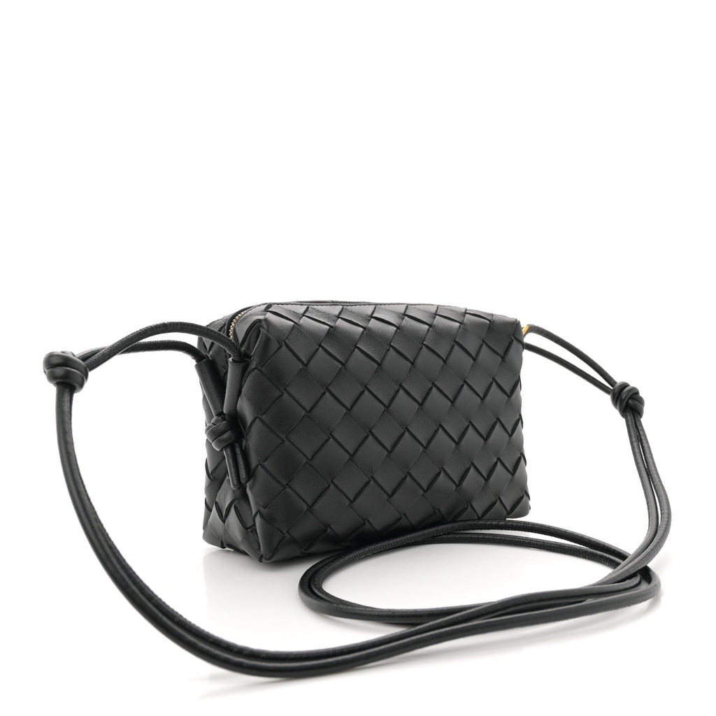Nappa Intrecciato Mini Loop Camera Bag Black