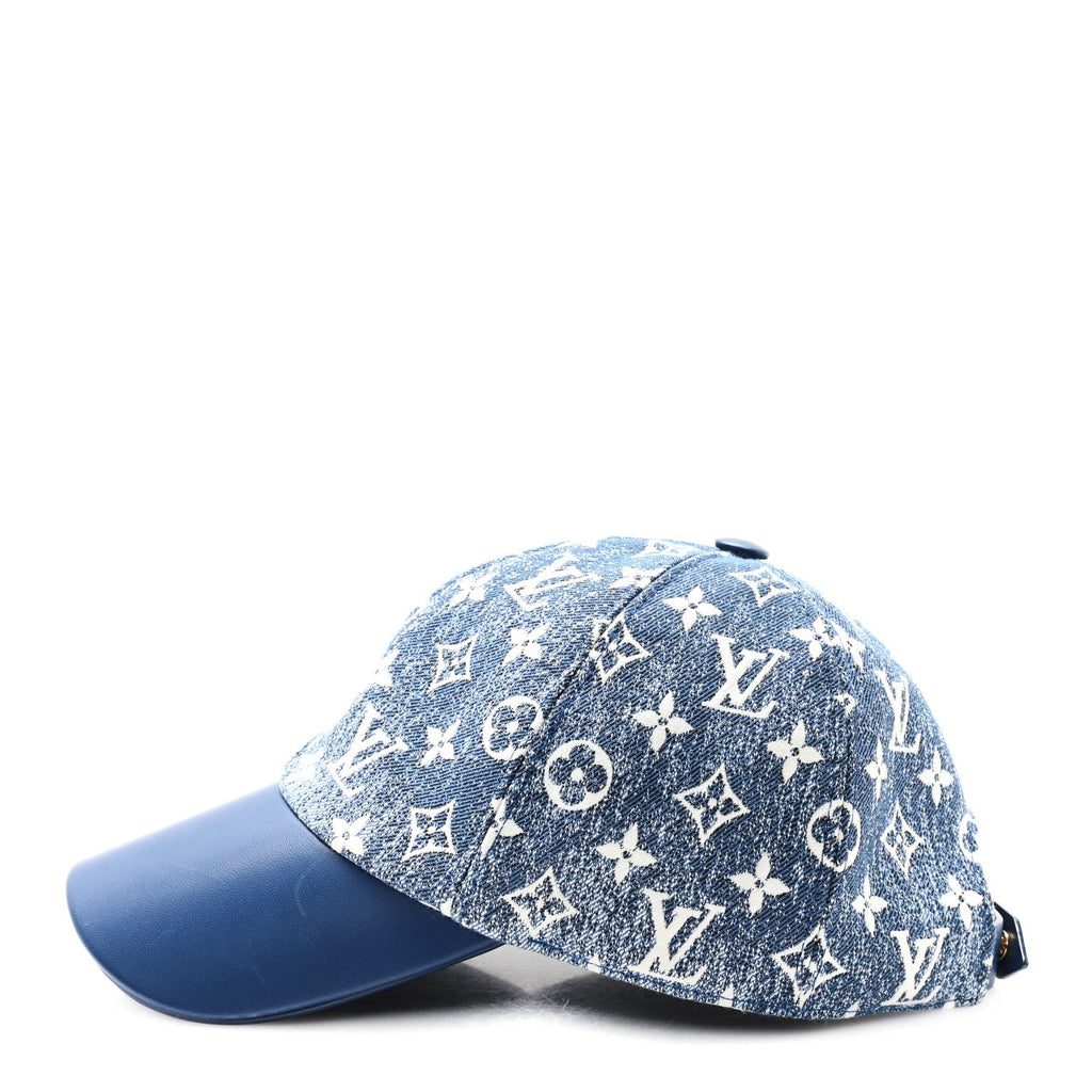 Monogram Denim Jacquard Cap L Blue