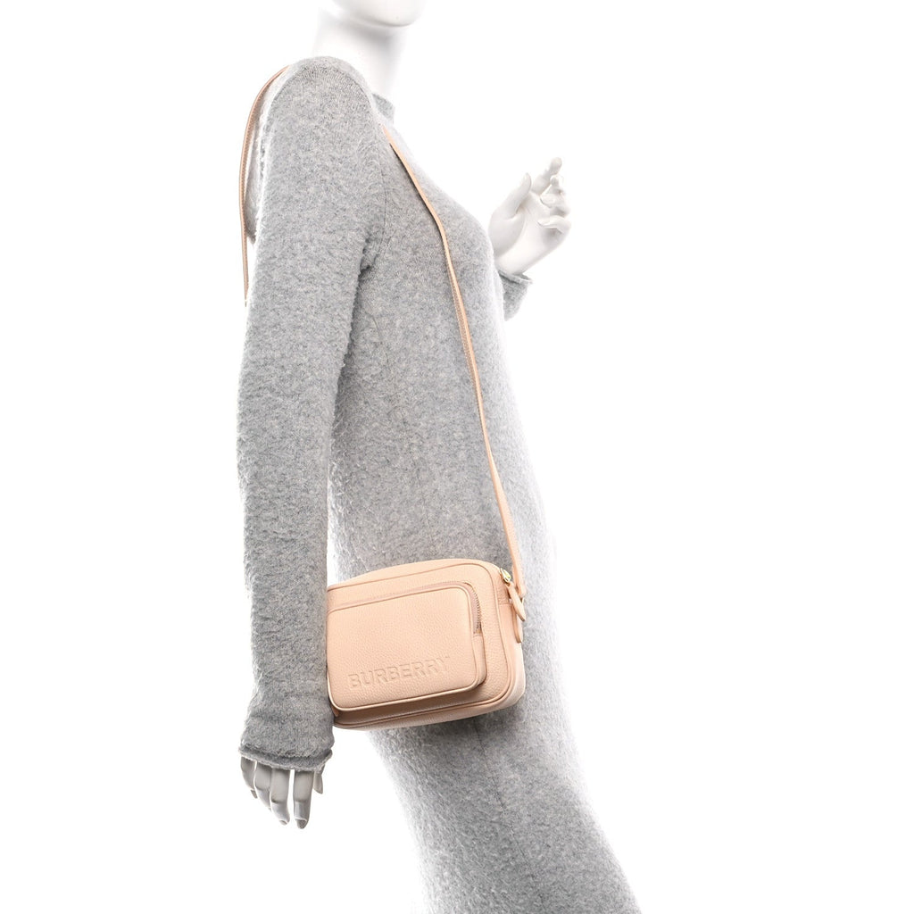 Grained Calfskin Small Camera Bag Peach Pink