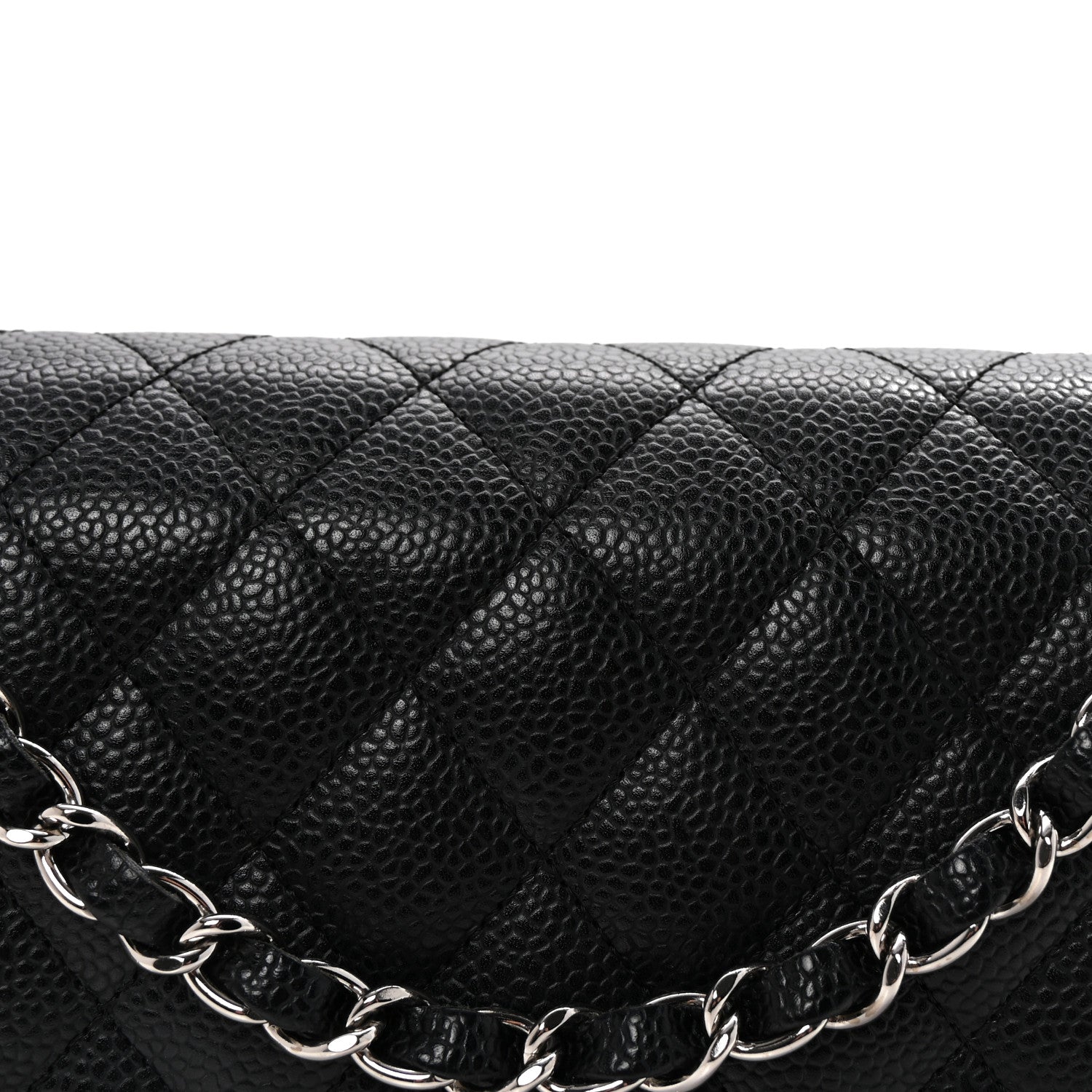 Caviar Quilted Medium Double Flap Black