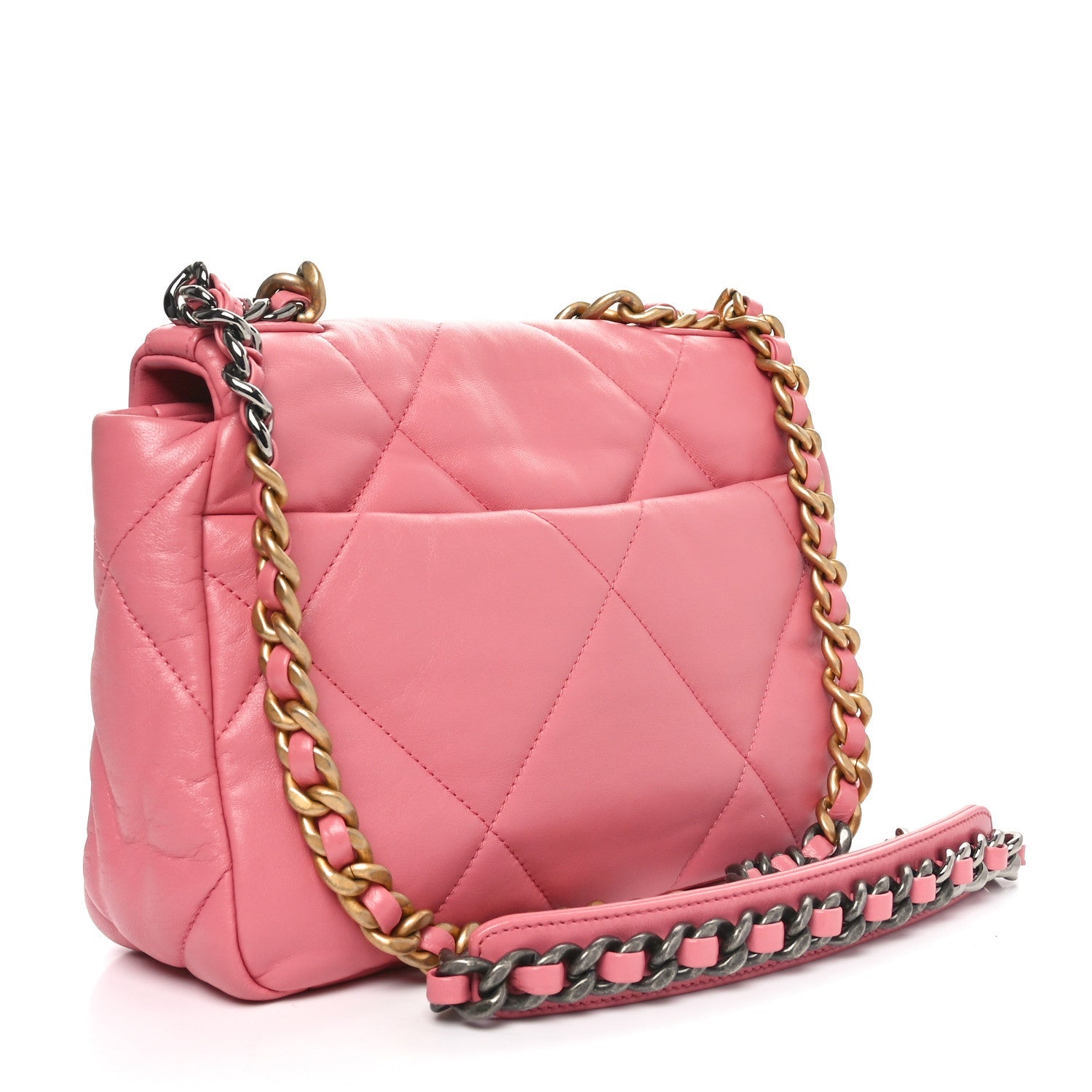 Lambskin Quilted Medium Chanel 19 Flap Pink