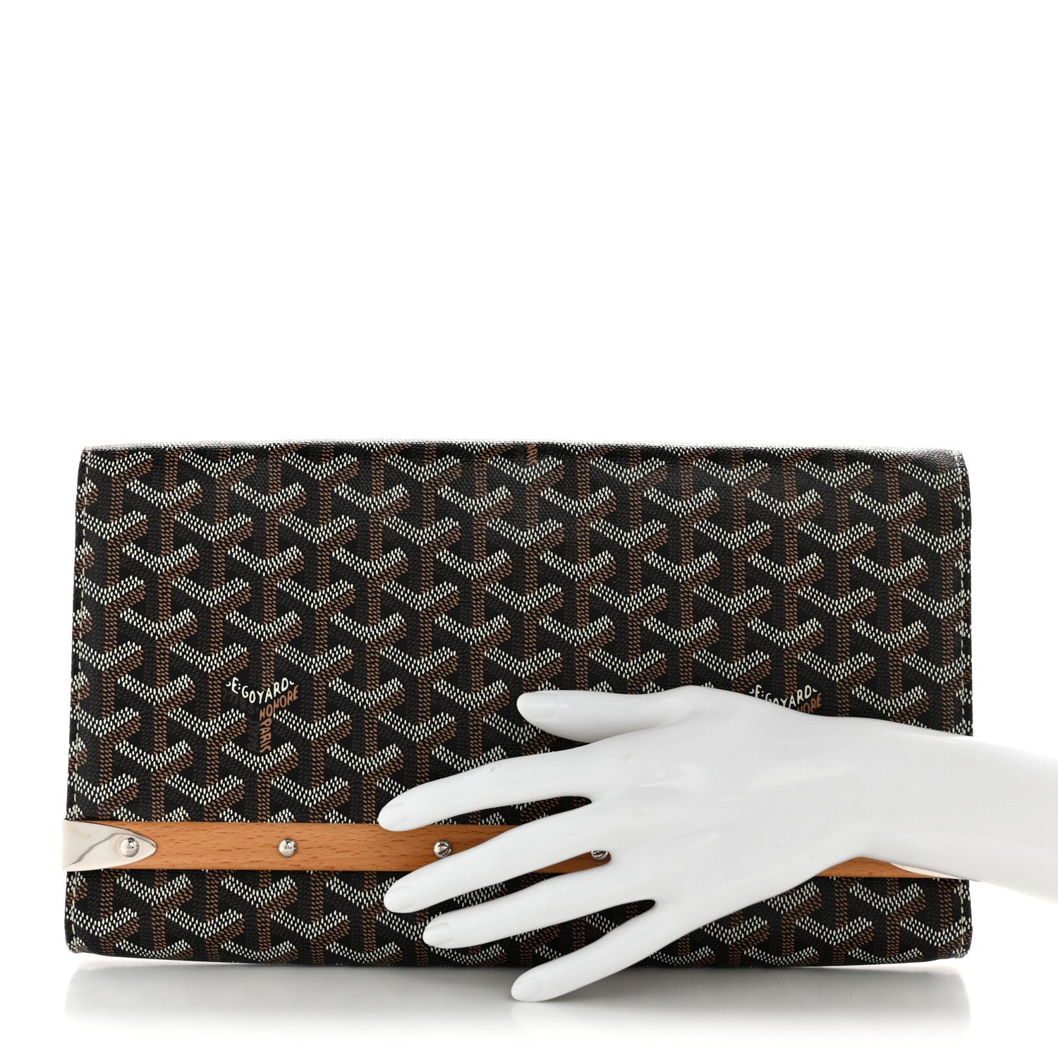 Goyardine Monte Carlo Bois Clutch Black