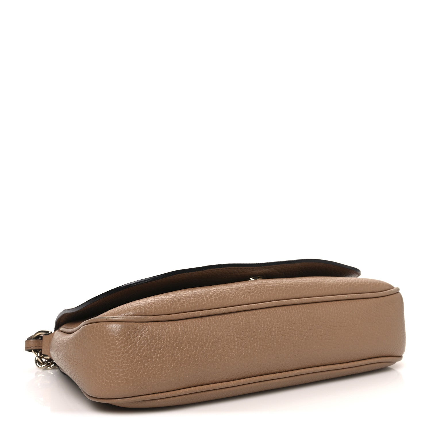 Pebbled Calfskin Medium Soho Flap Crossbody Camelia