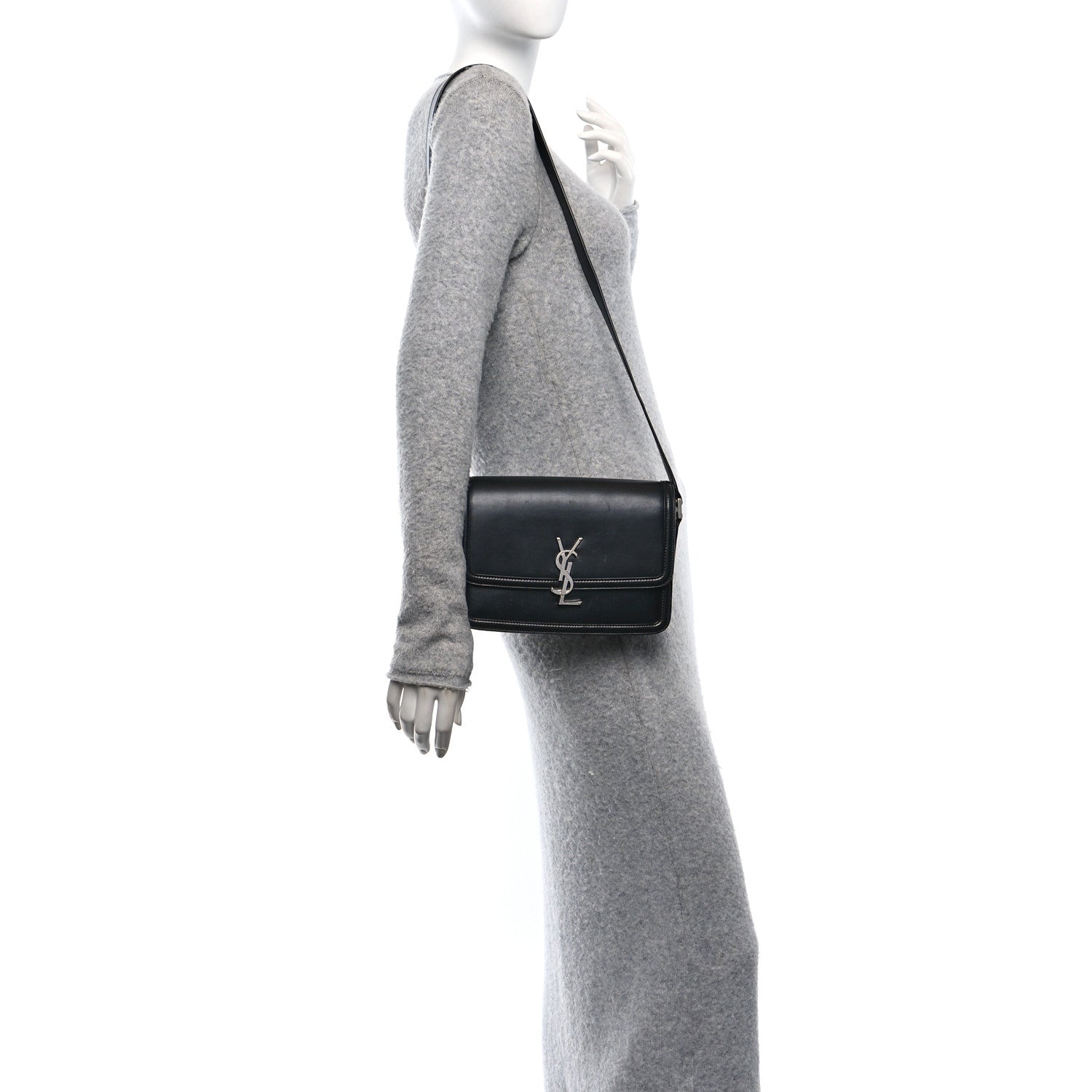 Box Calfskin Monogram Medium Solferino Satchel Black