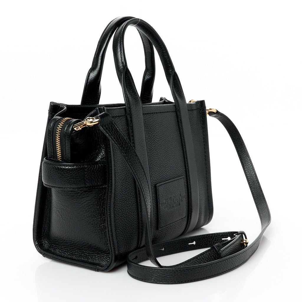 Grained Calfskin Small The Tote Bag Black