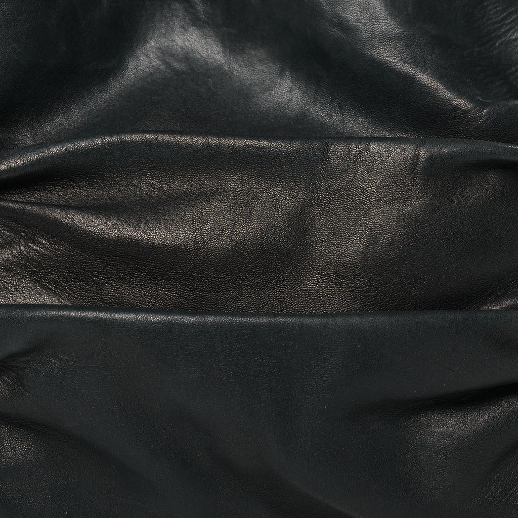 Lambskin Large Sharpei Shoulder Bag Black