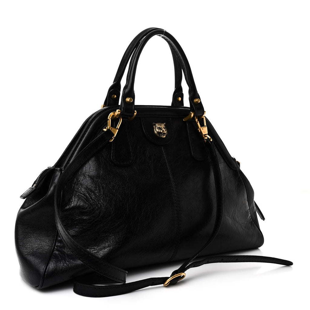 Calfskin Medium Re(Belle) Top Handle Bag Black
