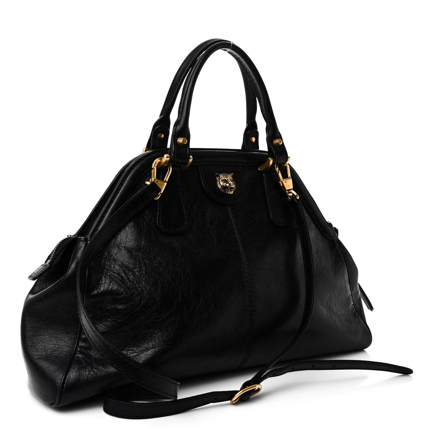 Calfskin Medium Re(Belle) Top Handle Bag Black