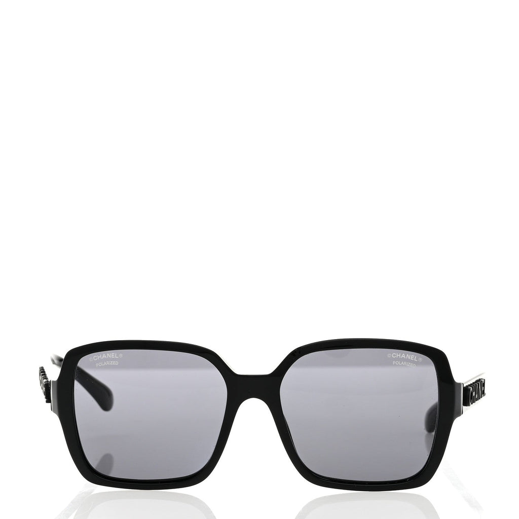 Acetate Polarized Square Sunglasses 5408 Black
