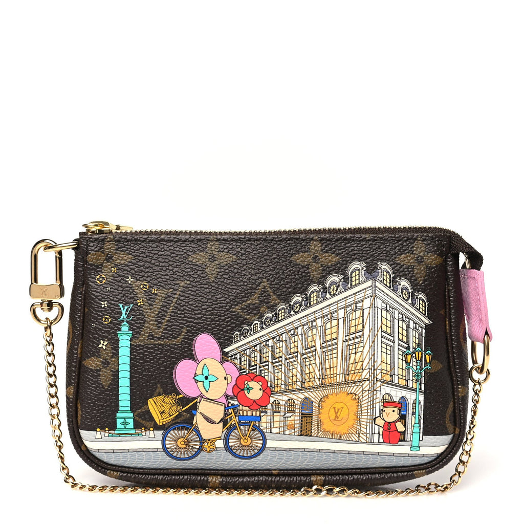 Monogram 2022 Christmas Animation Paris Mini Pochette Accessories Pink