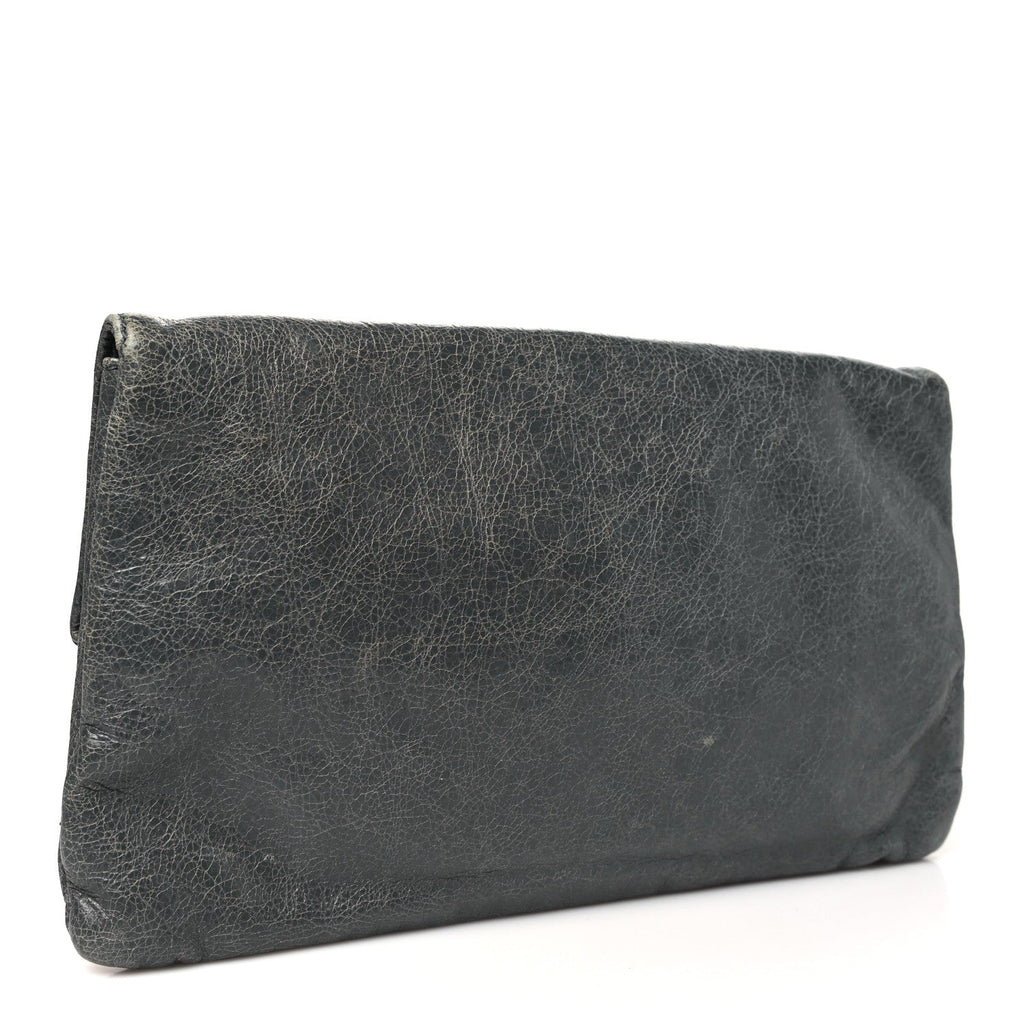 Agneau Giant 12 Rose Gold Hardware Envelope Clutch Tarmac