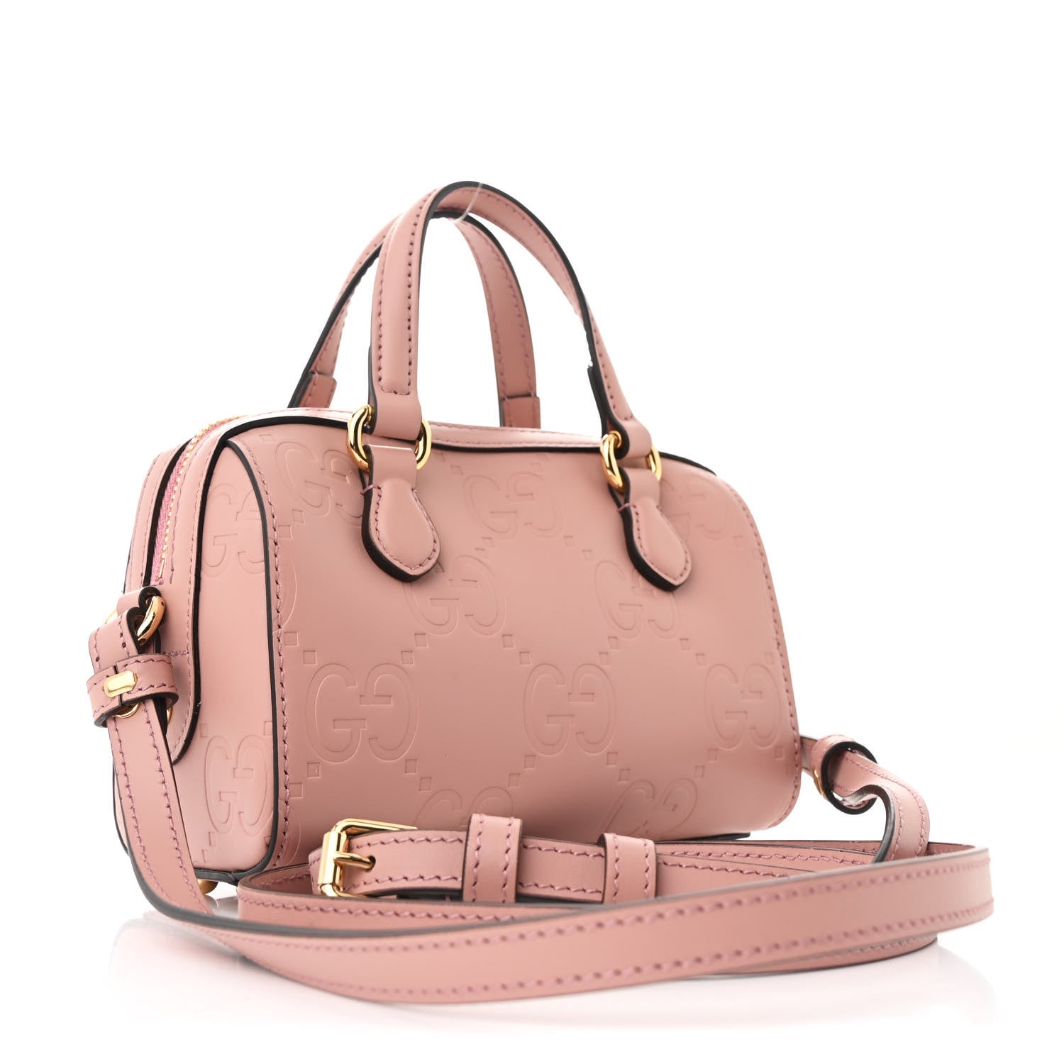 GG Gilbert Calfskin Jumbo Super Mini Top Handle Bowler Bag Soft Pink