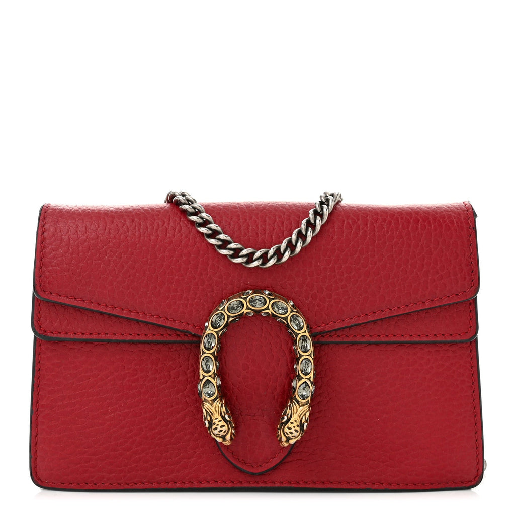 Calfskin Super Mini Dionysus Shoulder Bag Hibiscus Red