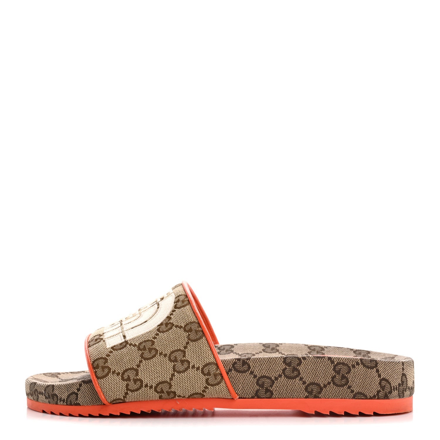 x NORTH FACE Canvas GG Monogram Womens Slide Sandals 40 Beige Mystic White Deep Orange