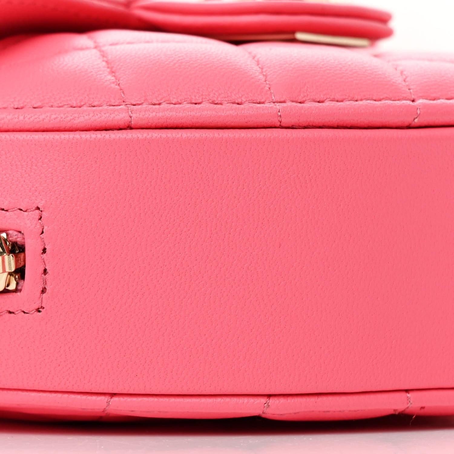 Lambskin Quilted CC In Love Heart Clutch With Chain Pink