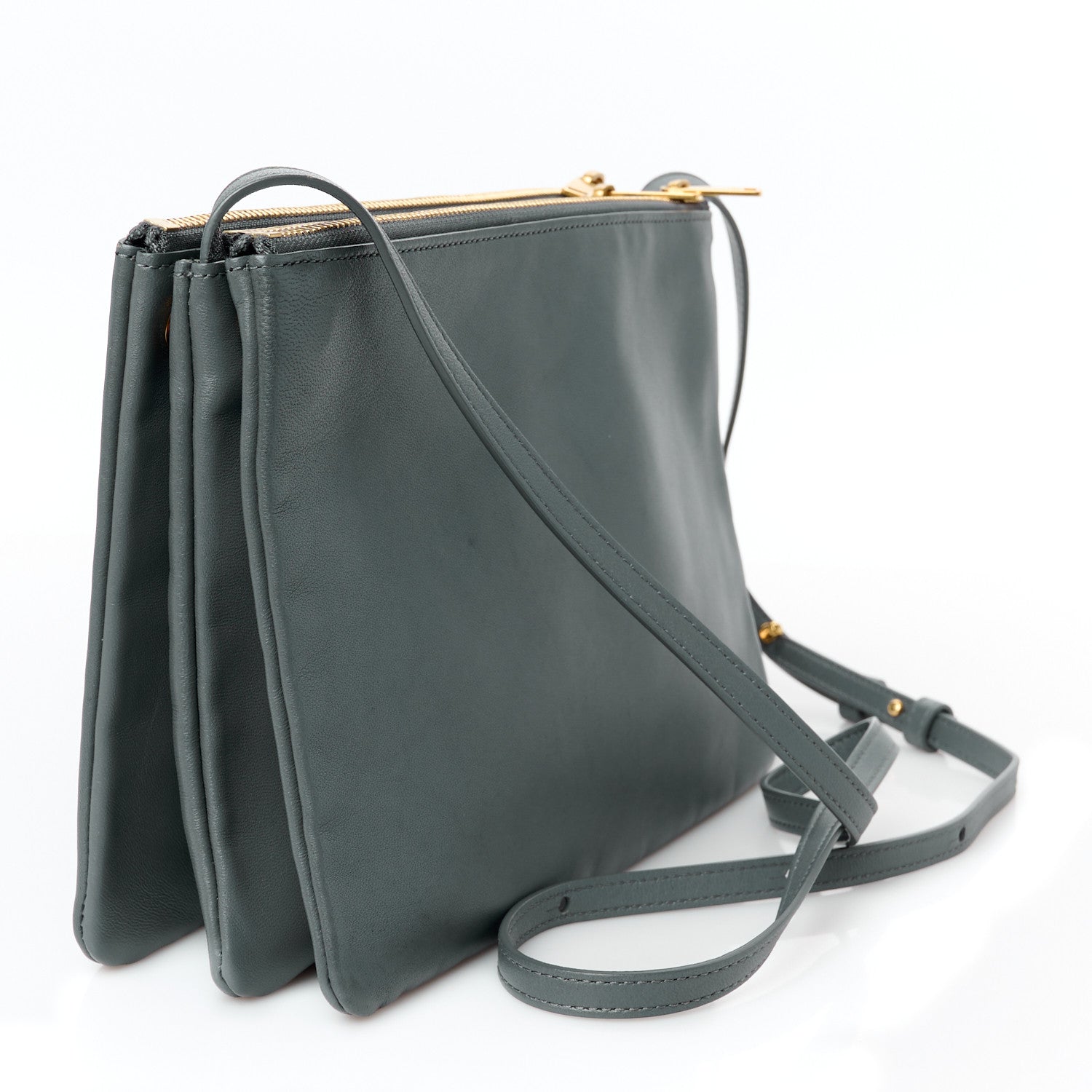 Lambskin Large Trio Crossbody Bag Medium Storm