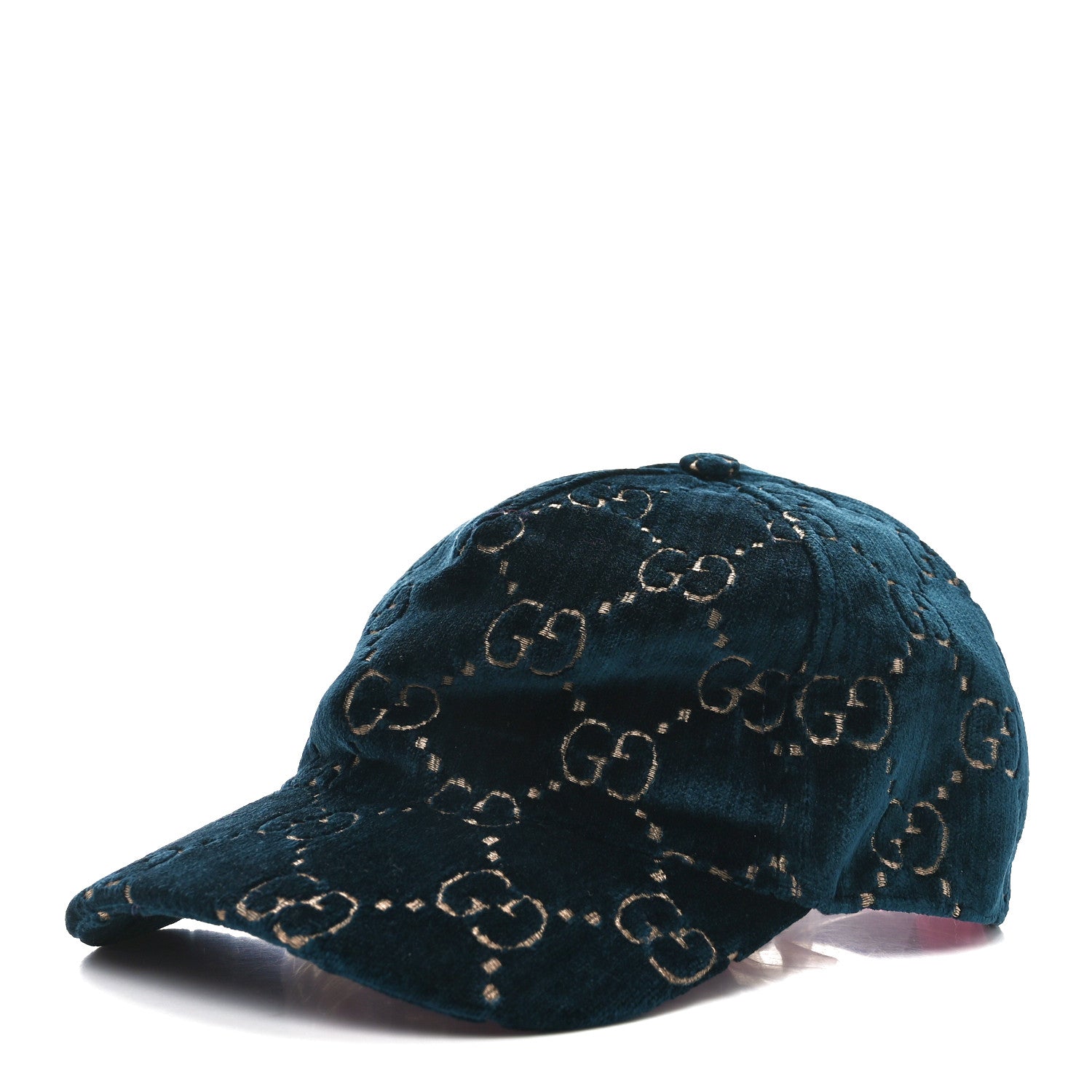 Velvet GG Monogram Baseball Hat M Blue