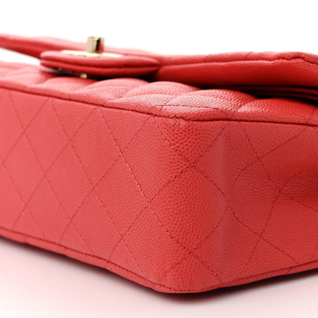 Caviar Quilted Medium Double Flap Dark Pink