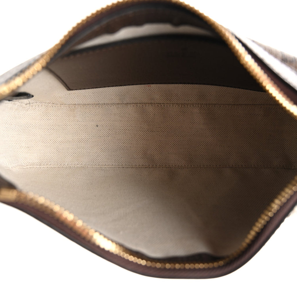 GG Supreme Monogram Textured Dollar Calfskin Web Small Ophidia GG Handbag Beige Ebony New Acero