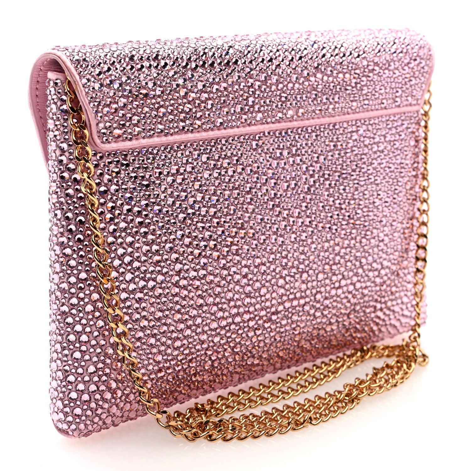 Crystal La Medusa Envelope Clutch Pink