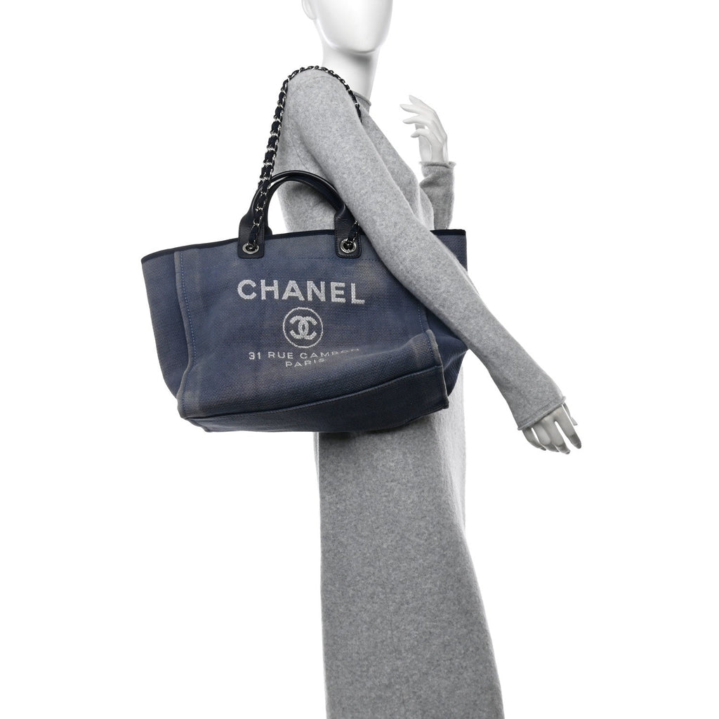 Canvas Medium Deauville Tote Blue