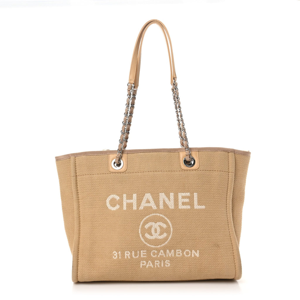 Mixed Fibers Small Deauville Tote Beige