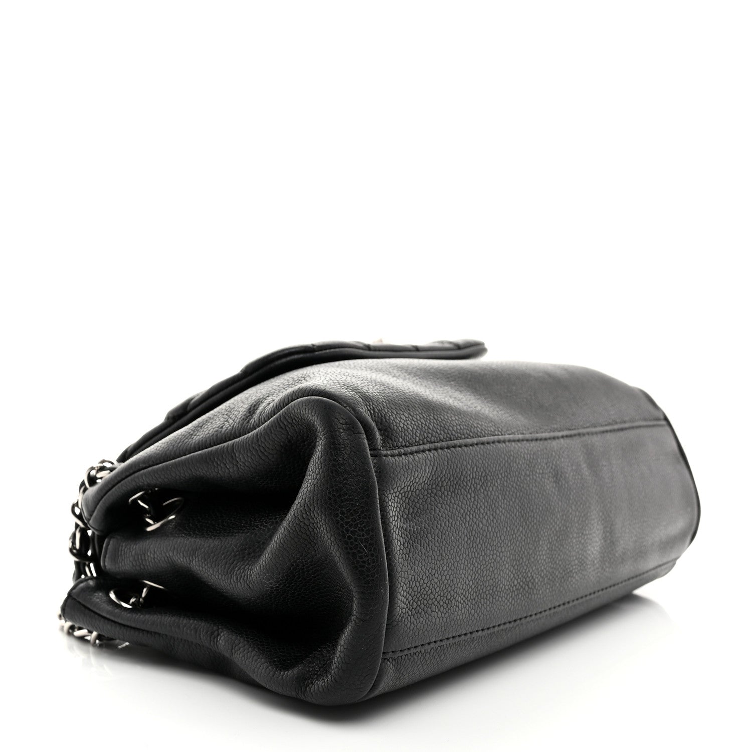 Caviar Quilted Accordion Mademoiselle Flap Black