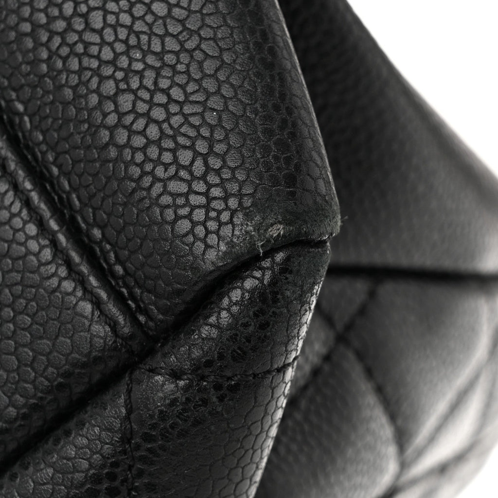Caviar Quilted Grand Shopping Tote GST Black