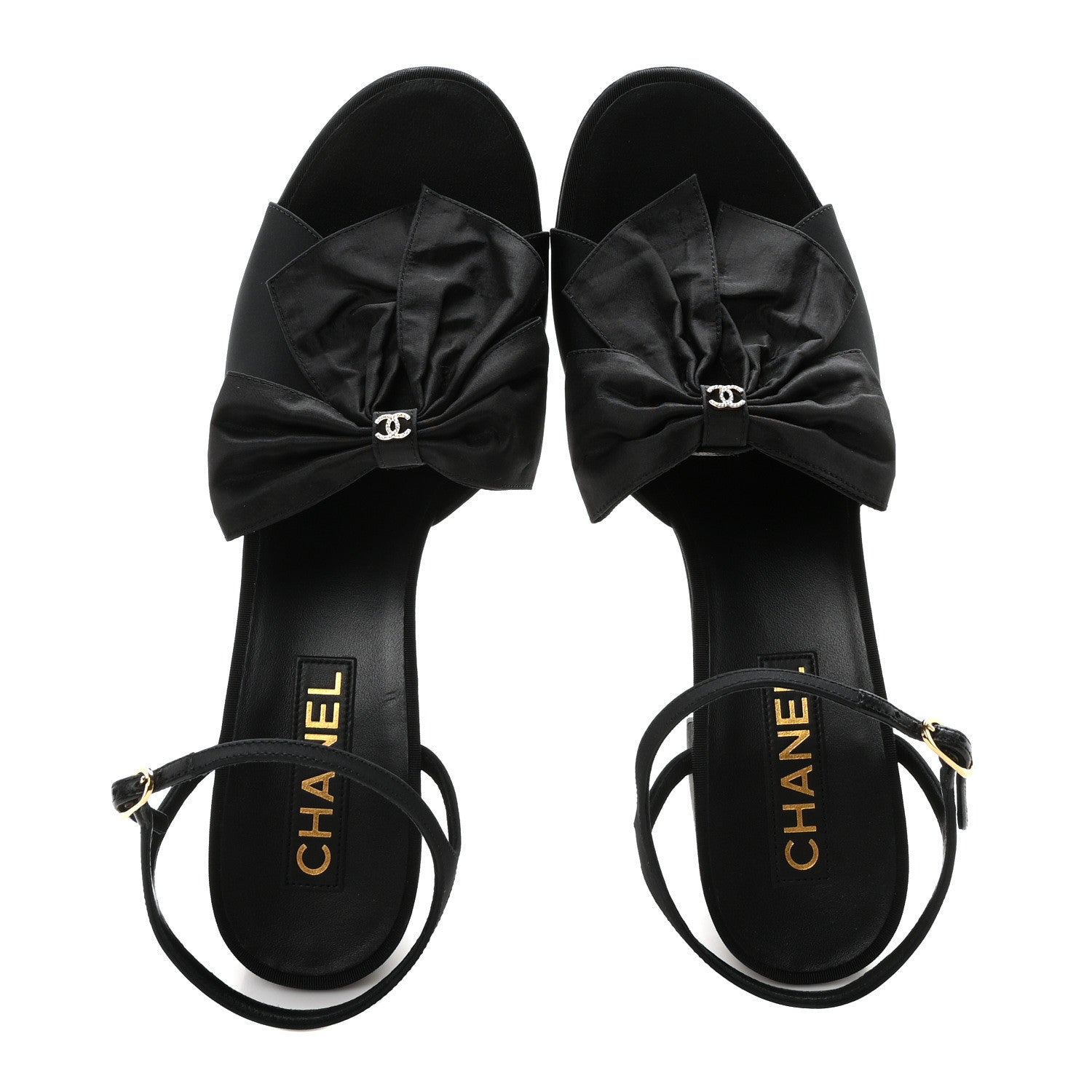 Silk Bow CC Platform Sandals 41 Black