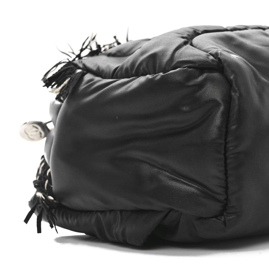 Nylon Tweed Coco Neige Belt Bag Black