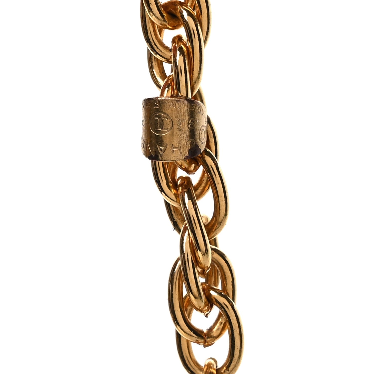 Metal Chain CC Medallion Belt Gold