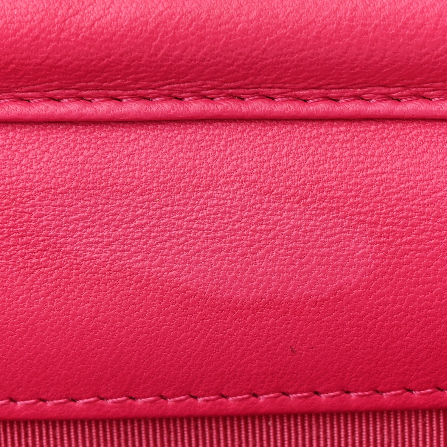 Lambskin Quilted Wallet on Chain WOC Fuchsia