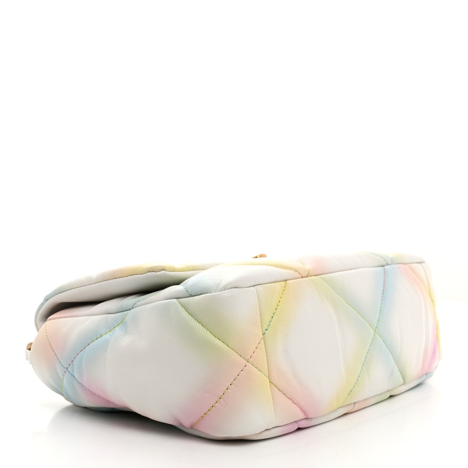 Printed Goatskin Quilted Medium Chanel 19 Flap White Multicolor
