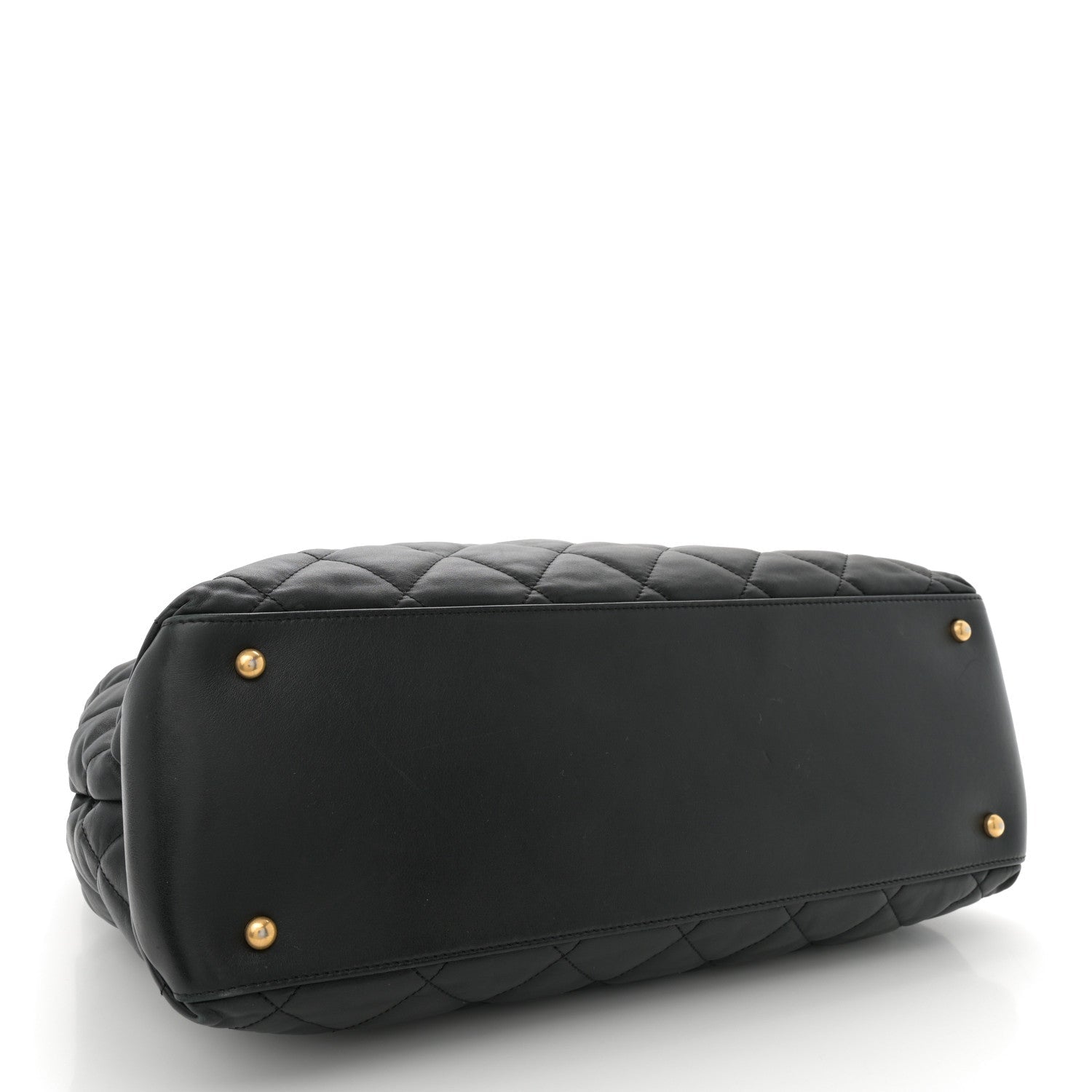 Calfskin Quilted Large Soft Elegance Tote Black