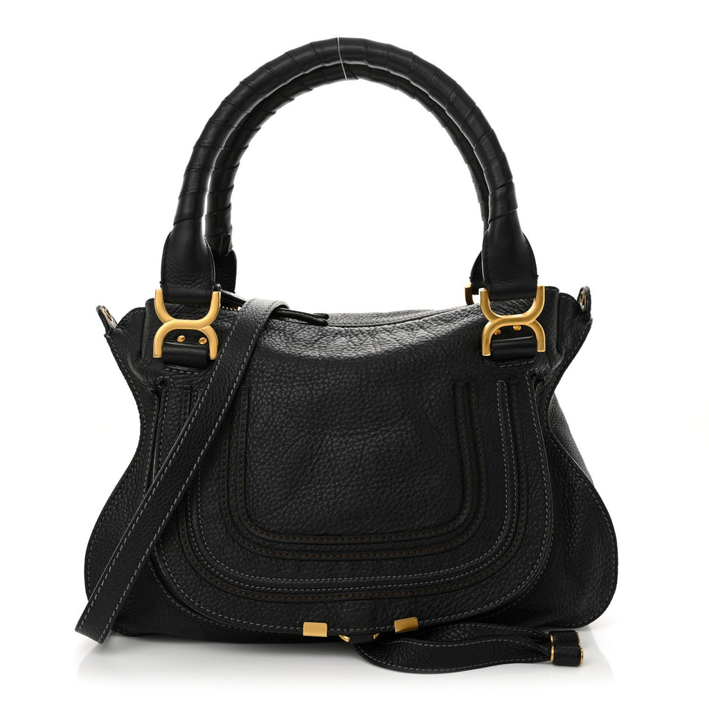 Calfskin Medium Marcie Satchel Black