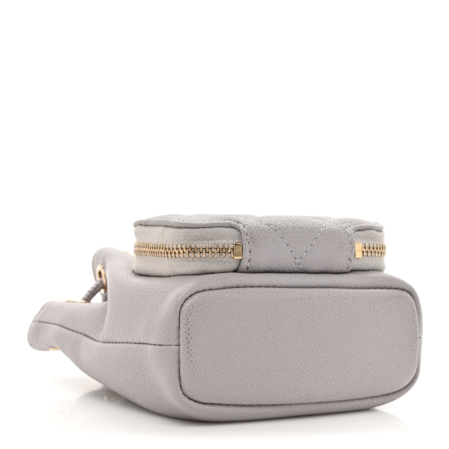 Caviar Quilted Mini CC Pocket Bucket Bag Grey