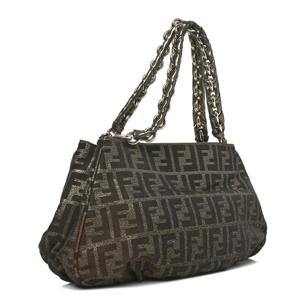 Metallic Lurex Zucca Small Mia Tote Tobacco