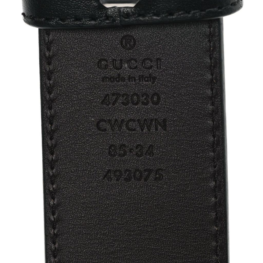 Guccissima Signature Interlocking G Reversible 37mm Belt 85 34 Black Cocoa