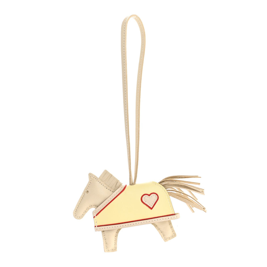 Milo Lambskin Grigri Rodeo Robeo Coeur Bag Charm PM Craie Jaune Milton Rouge Radieux