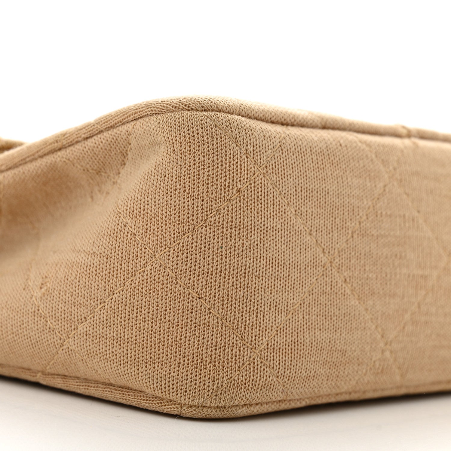 Jersey Quilted Medium Single Flap Beige