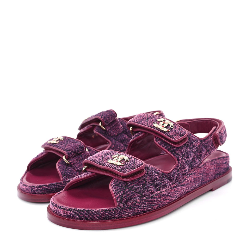 Velvet Velcro Dad Sandals 37.5 Pink